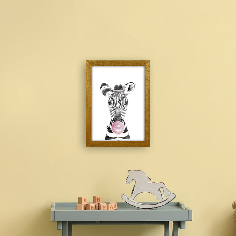 Safari Babies Zebra With Bubble  Art Print by Pixy Paper A4 Print Only