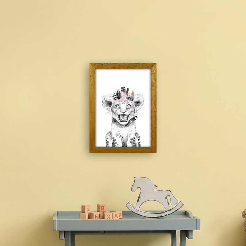 Safari Babies Tiger Feathers  Art Print by Pixy Paper A4 Print Only