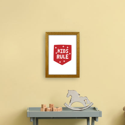 Kids Rule Red Super Scandi  Art Print by Pixy Paper A4 Print Only