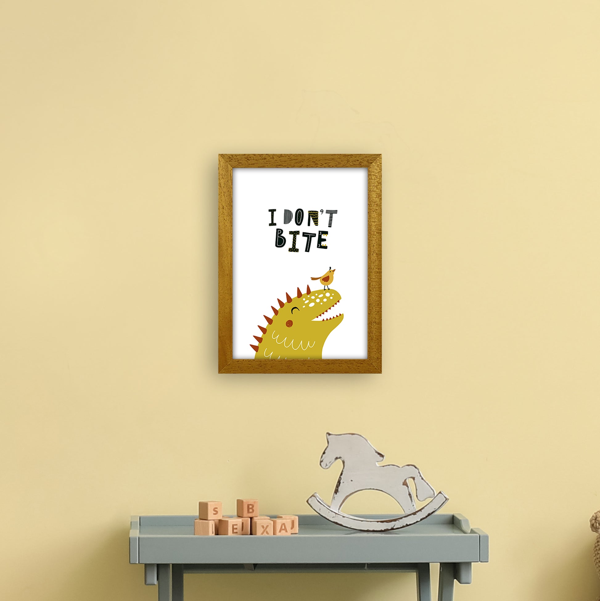 I Don'T Bite Dino  Art Print by Pixy Paper A4 Print Only