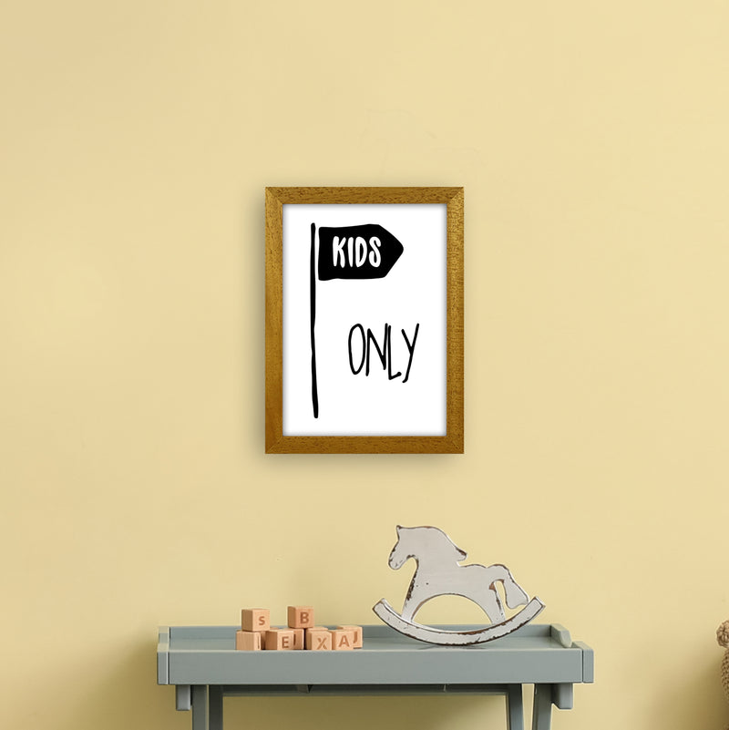 Kids Only Black  Art Print by Pixy Paper A4 Print Only