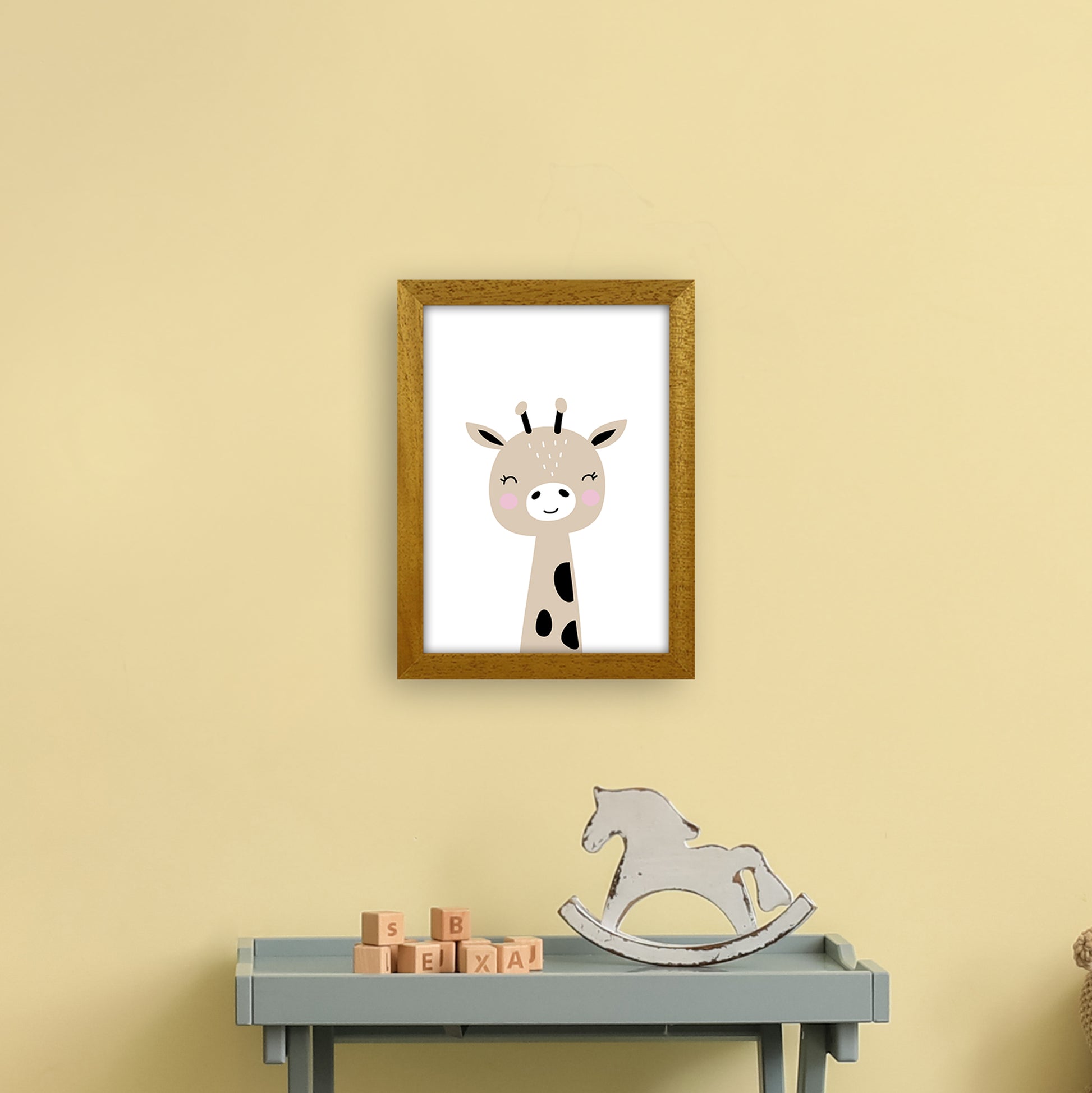Giraffe Brown  Art Print by Pixy Paper A4 Print Only