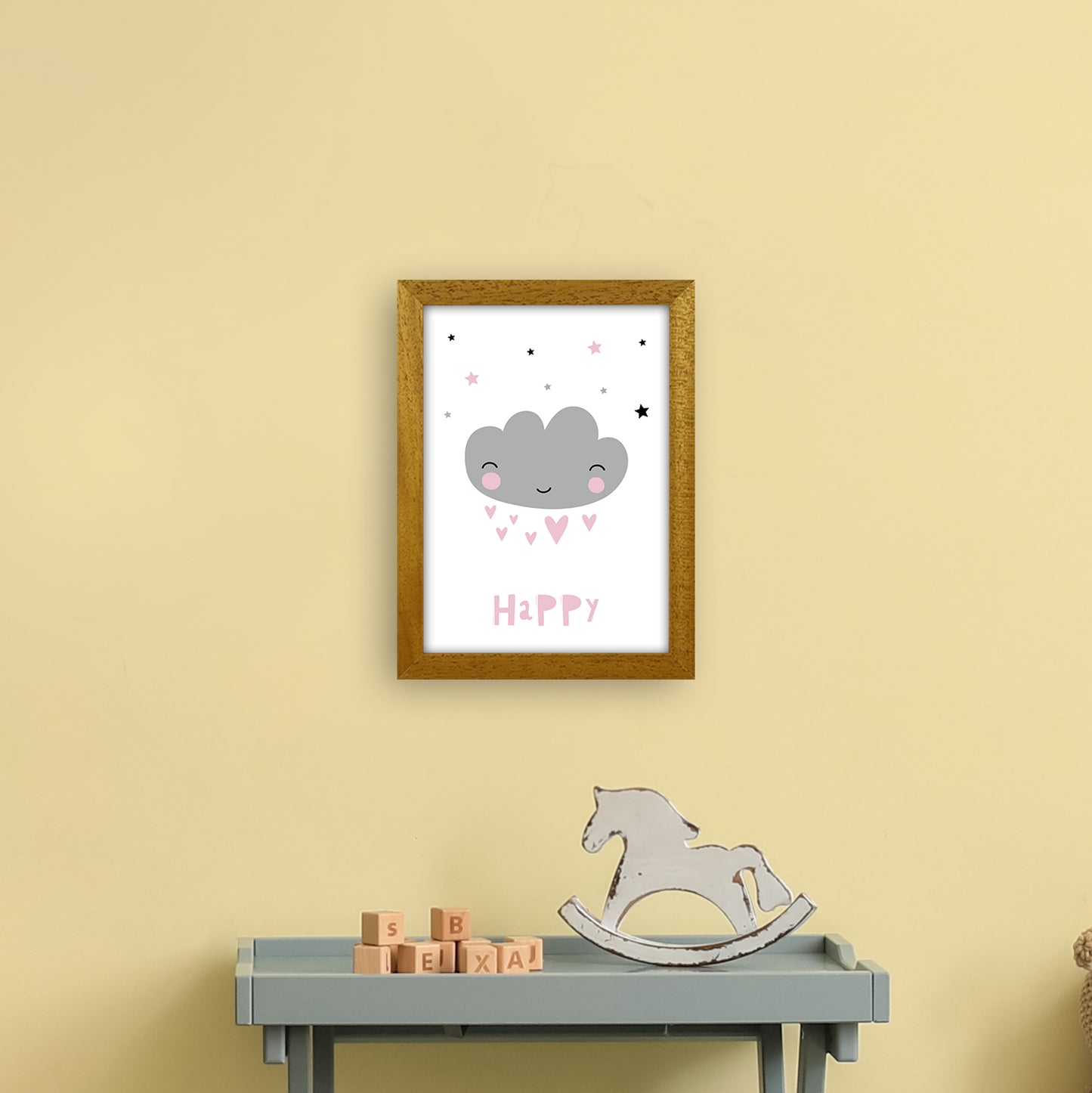 Happy Cloud  Art Print by Pixy Paper A4 Print Only