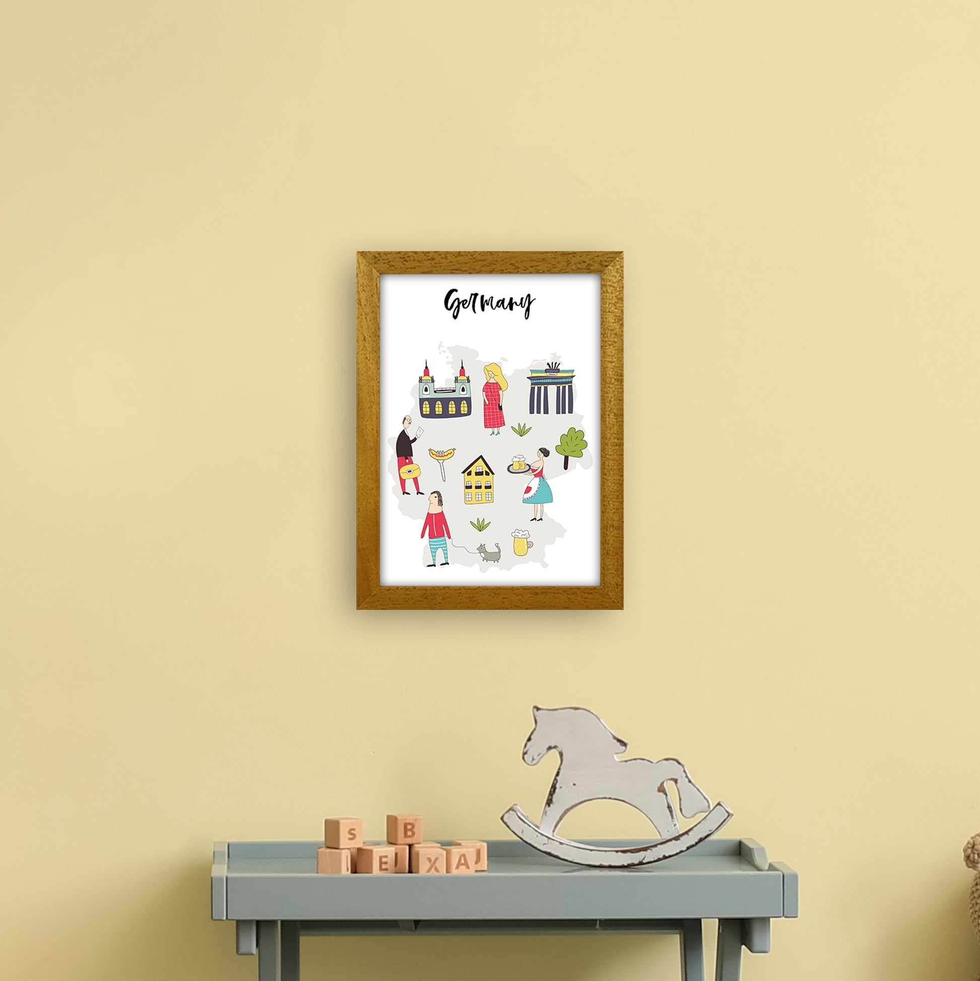 Germany Map  Art Print by Pixy Paper A4 Print Only