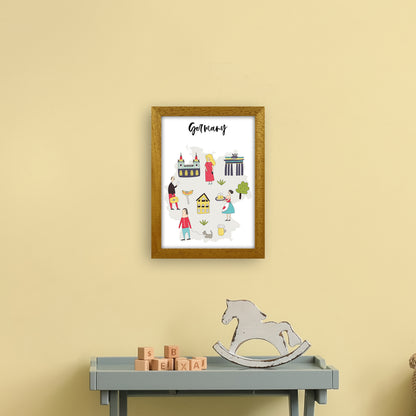 Germany Map  Art Print by Pixy Paper A4 Print Only