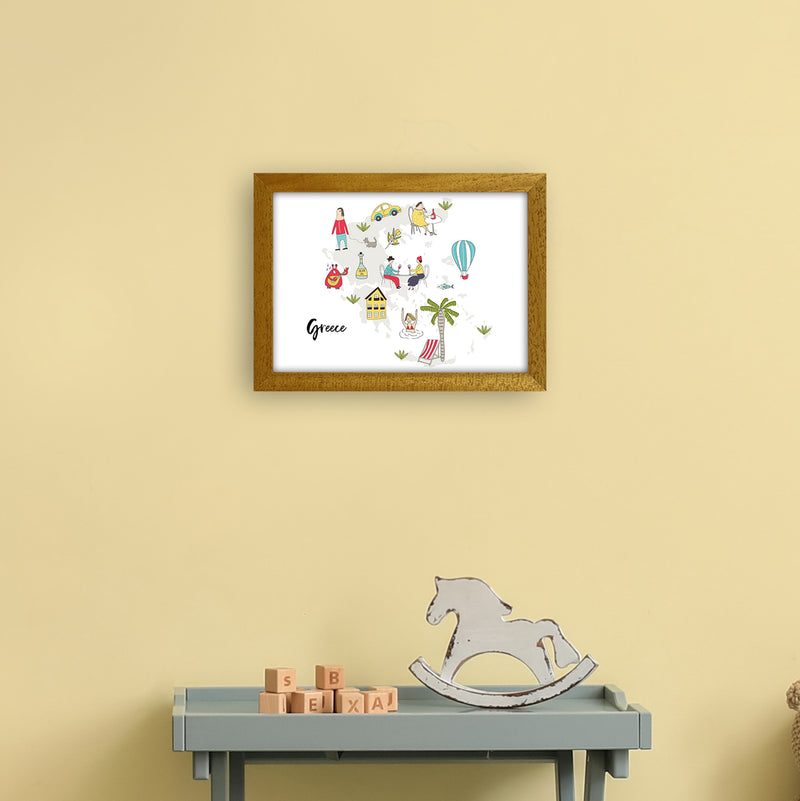 Greece Map  Art Print by Pixy Paper A4 Print Only