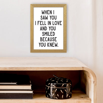 When I Saw You I Fell In Love  Art Print by Pixy Paper A4 Print Only