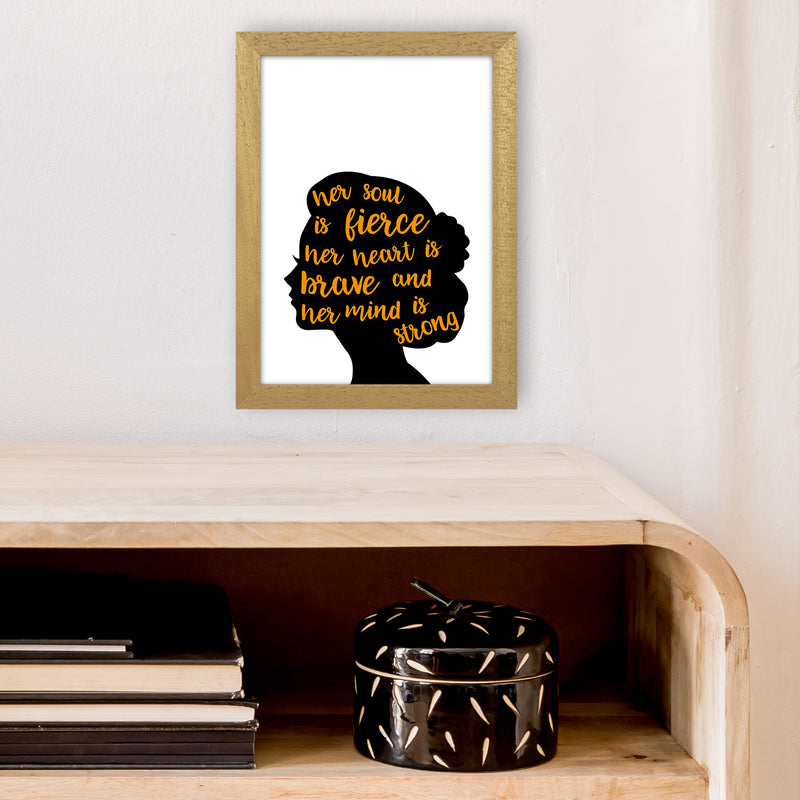 Her Soul Is Fierce Orange  Art Print by Pixy Paper A4 Print Only