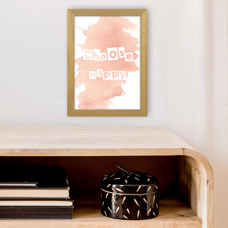 Choose Happy Watercolour  Art Print by Pixy Paper A4 Print Only