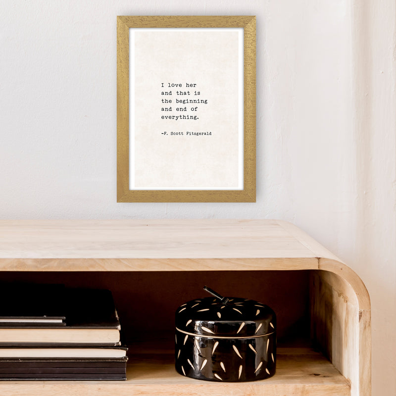 I Love Her - Fitzgerald  Art Print by Pixy Paper A4 Print Only