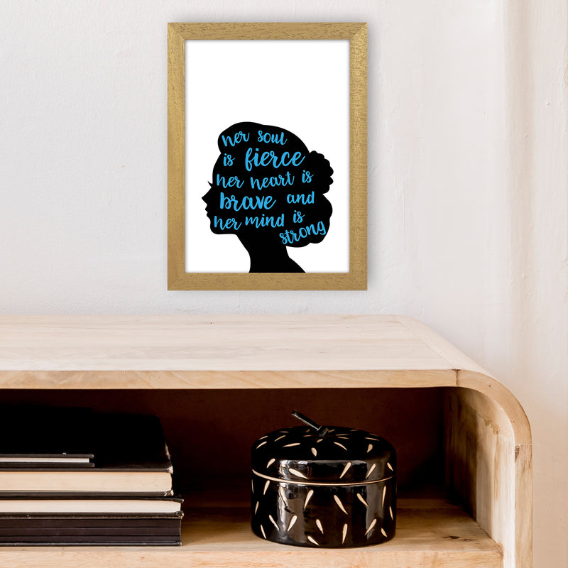 Her Soul Is Fierce Blue  Art Print by Pixy Paper A4 Print Only