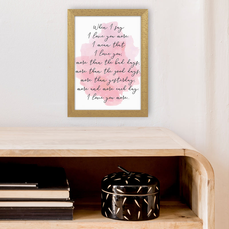 Love You More Pink  Art Print by Pixy Paper A4 Print Only