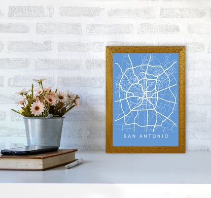 San Antonio Map Blueprint Art Print by Pixy Paper A4 Print Only