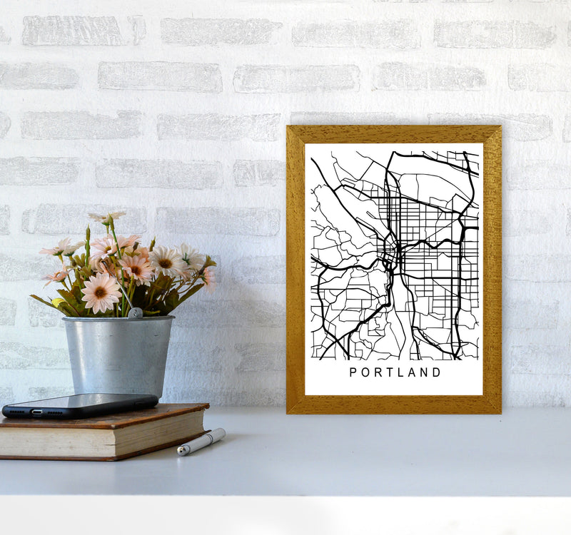 Portland Map Art Print by Pixy Paper A4 Print Only