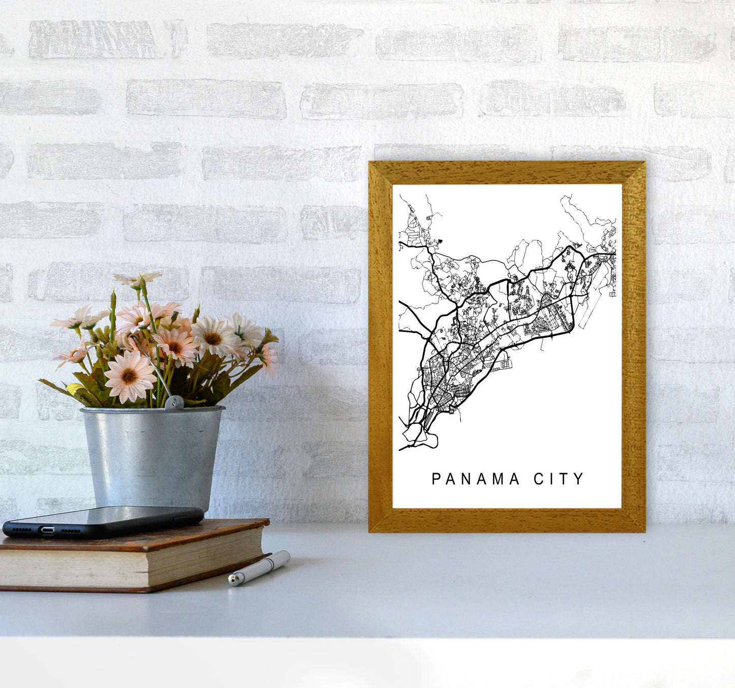 Panama Map Art Print by Pixy Paper A4 Print Only