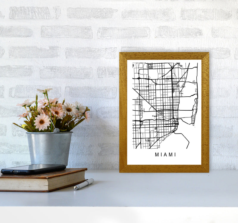 Miami Map Art Print by Pixy Paper A4 Print Only