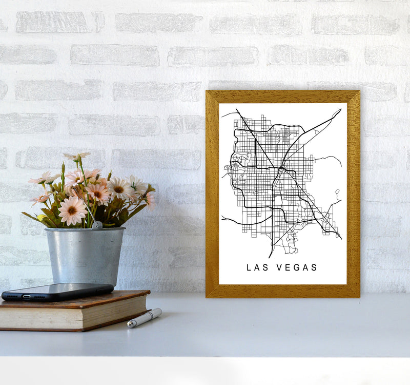 Las Vegas Map Art Print by Pixy Paper A4 Print Only