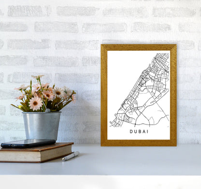 Dubai Map Art Print by Pixy Paper A4 Print Only