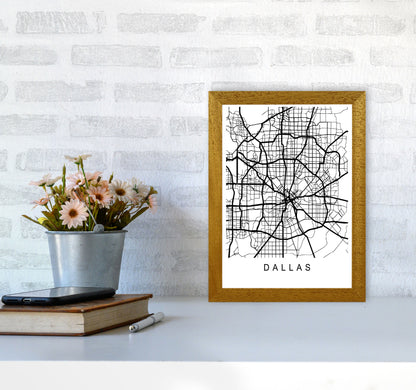 Dallas Map Art Print by Pixy Paper A4 Print Only