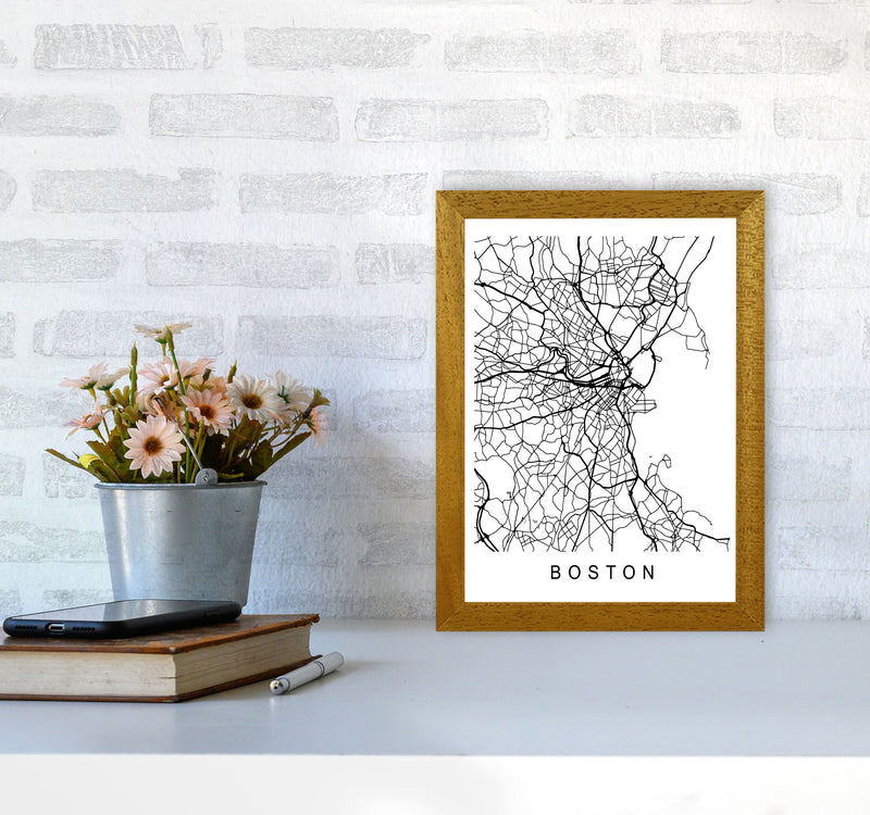 Boston Map Art Print by Pixy Paper A4 Print Only