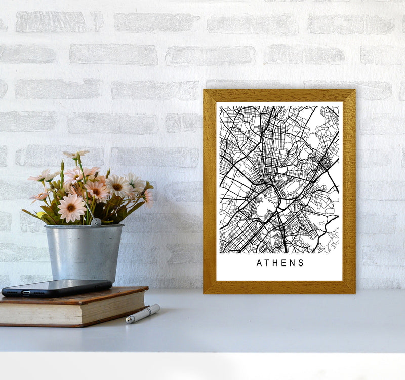 Athens Map Art Print by Pixy Paper A4 Print Only