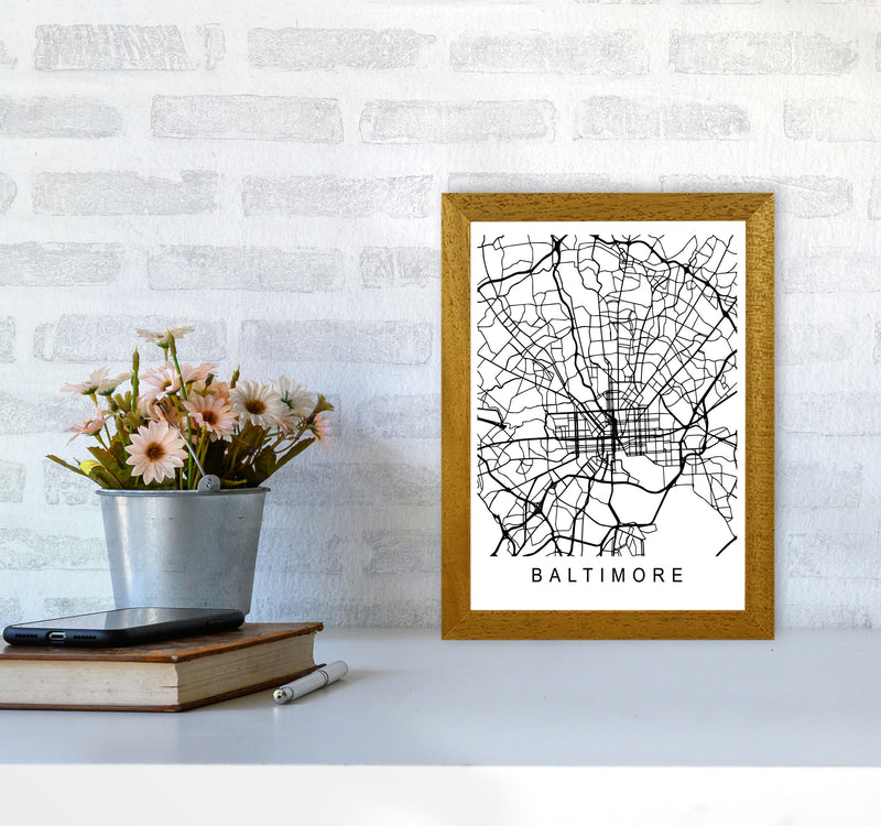 Baltimore Map Art Print by Pixy Paper A4 Print Only