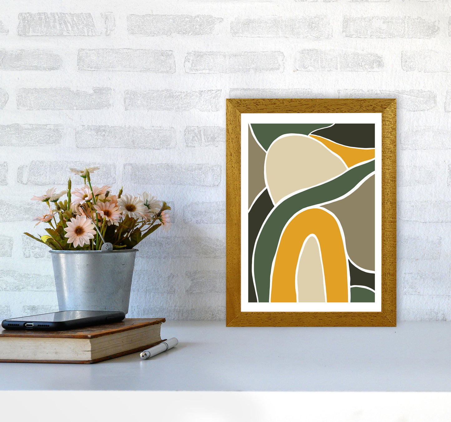 Wild Collection Rainbow and Hills Abstract Art Print by Pixy Paper A4 Print Only