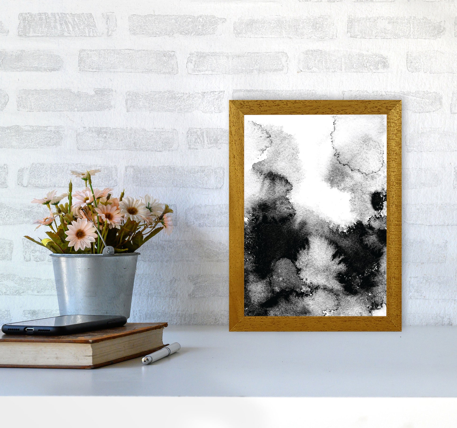 Majestic Monochrome Watercolour 12 Art Print by Pixy Paper A4 Print Only