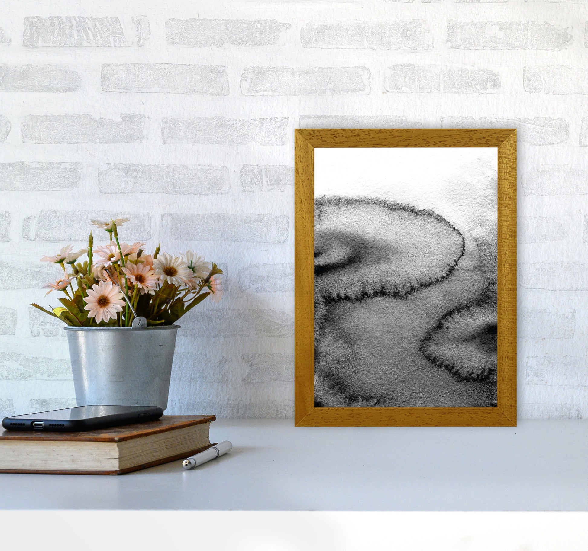 Majestic Monochrome Watercolour 15 Art Print by Pixy Paper A4 Print Only