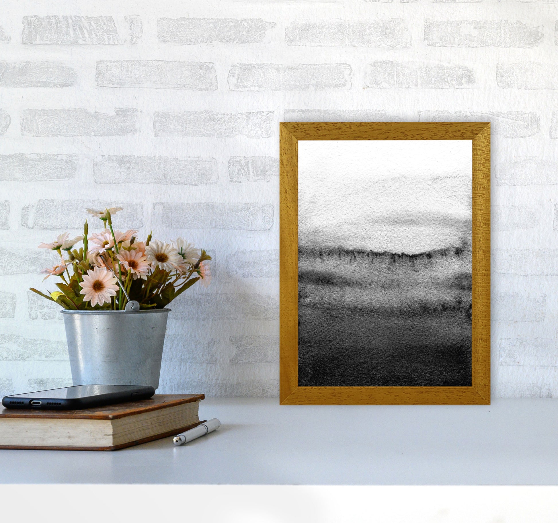 Majestic Monochrome Watercolour 18 Art Print by Pixy Paper A4 Print Only