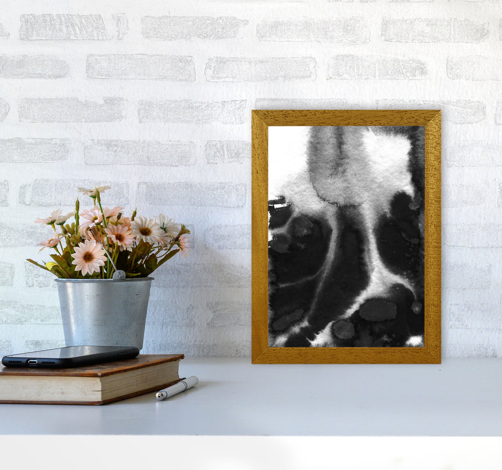Majestic Monochrome Watercolour 20 Art Print by Pixy Paper A4 Print Only
