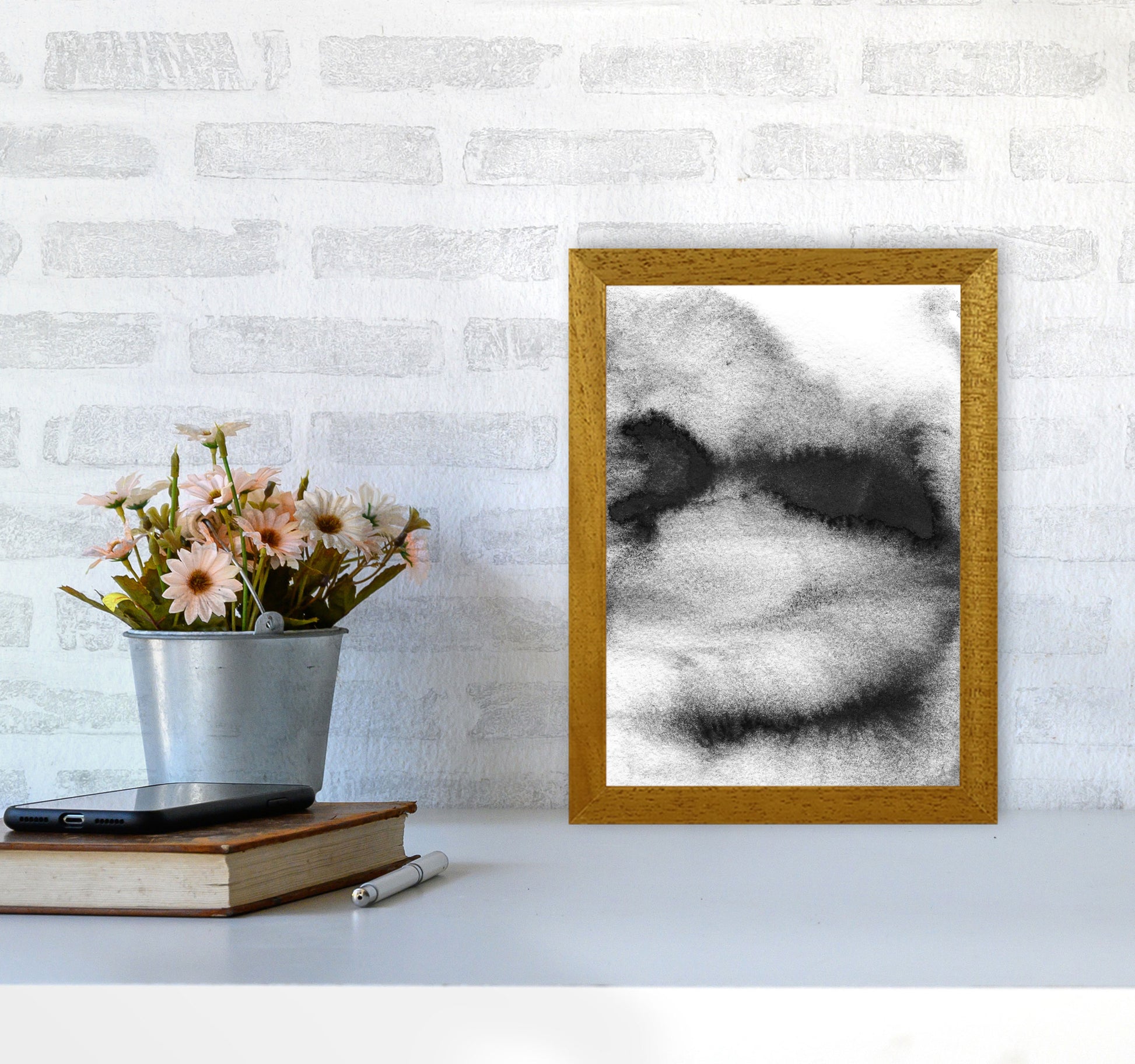 Majestic Monochrome Watercolour 08 Art Print by Pixy Paper A4 Print Only