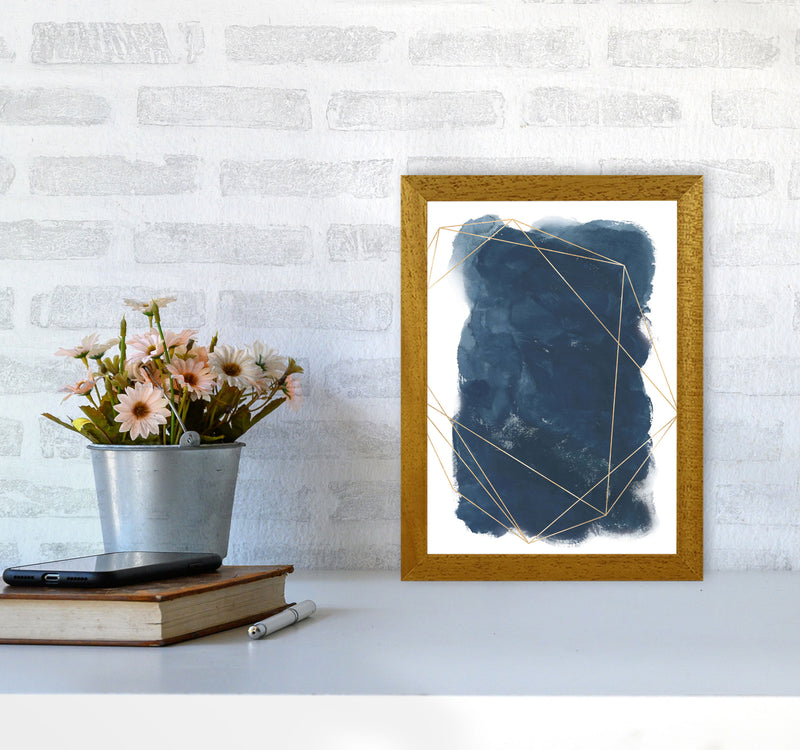Aztec Navy Watercolour Art Print by Pixy Paper A4 Print Only