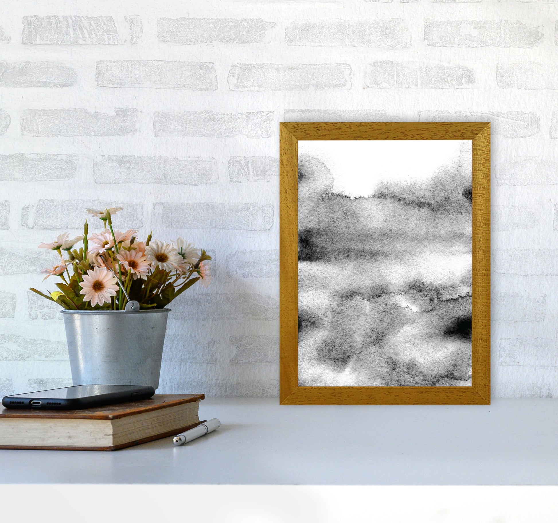 Majestic Monochrome Watercolour 04 Art Print by Pixy Paper A4 Print Only