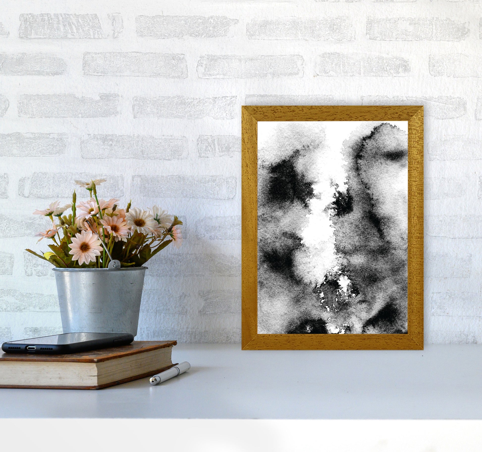 Majestic Monochrome Watercolour 10 Art Print by Pixy Paper A4 Print Only