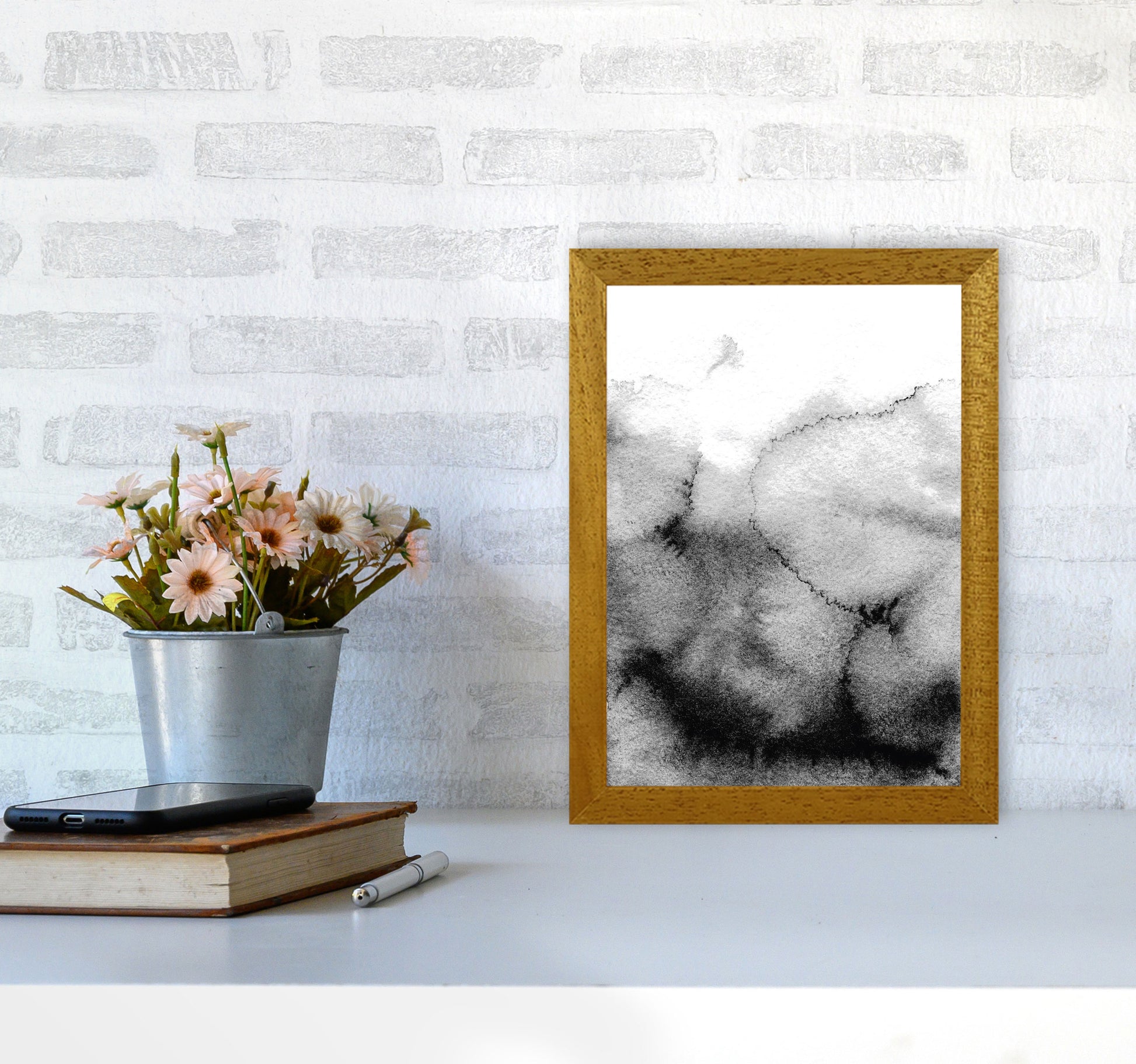 Majestic Monochrome Watercolour 09 Art Print by Pixy Paper A4 Print Only