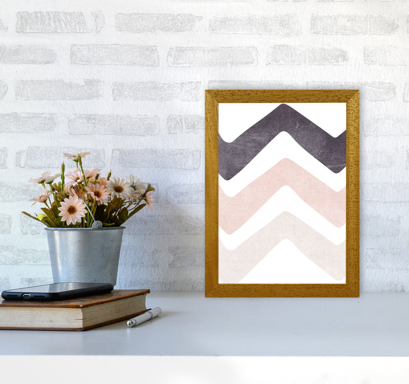 Zig zags pink cotton Art Print by Pixy Paper A4 Print Only