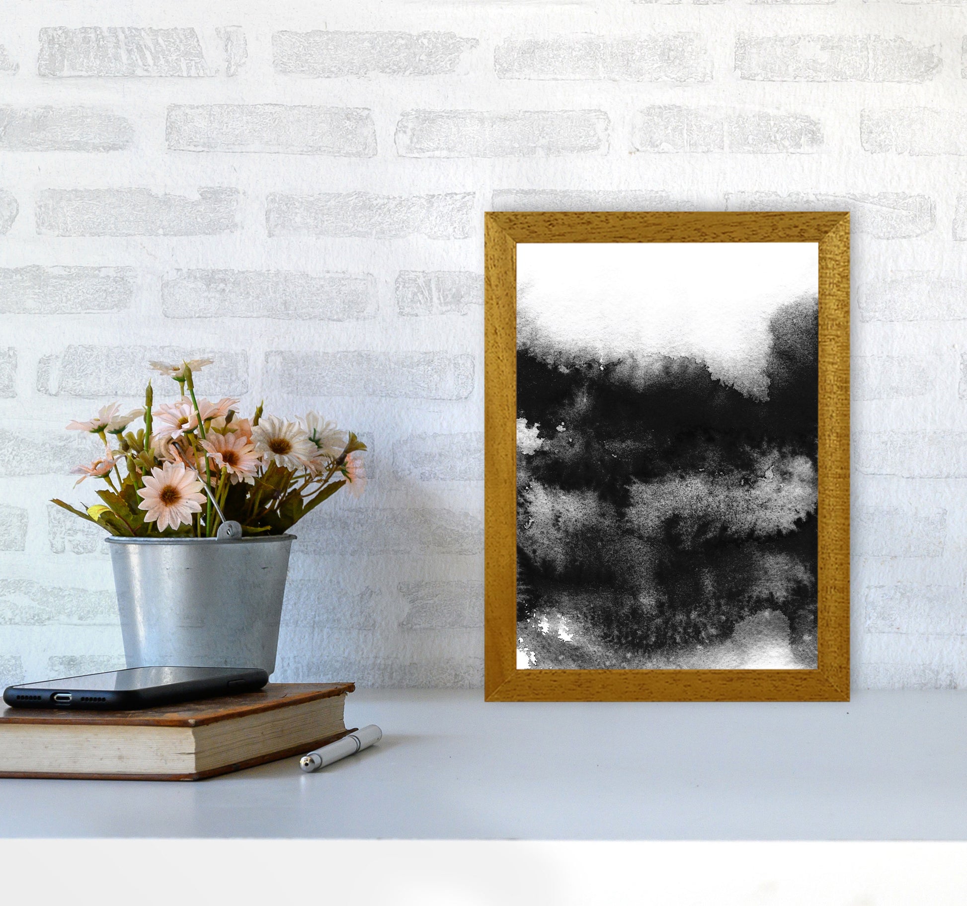 Majestic Monochrome Watercolour 05 Art Print by Pixy Paper A4 Print Only
