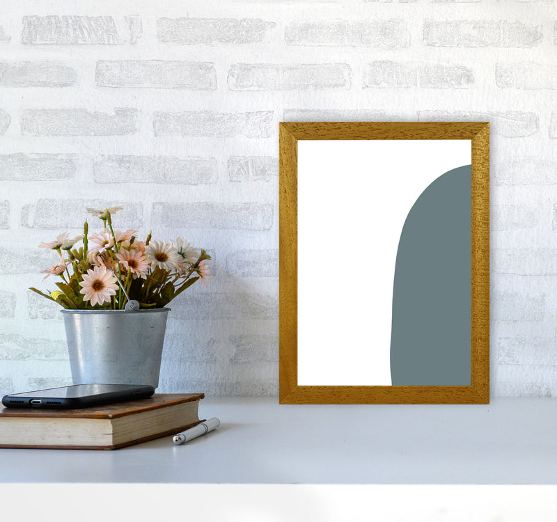 Inspired Teal Half Stone Right Art Print by Pixy Paper A4 Print Only