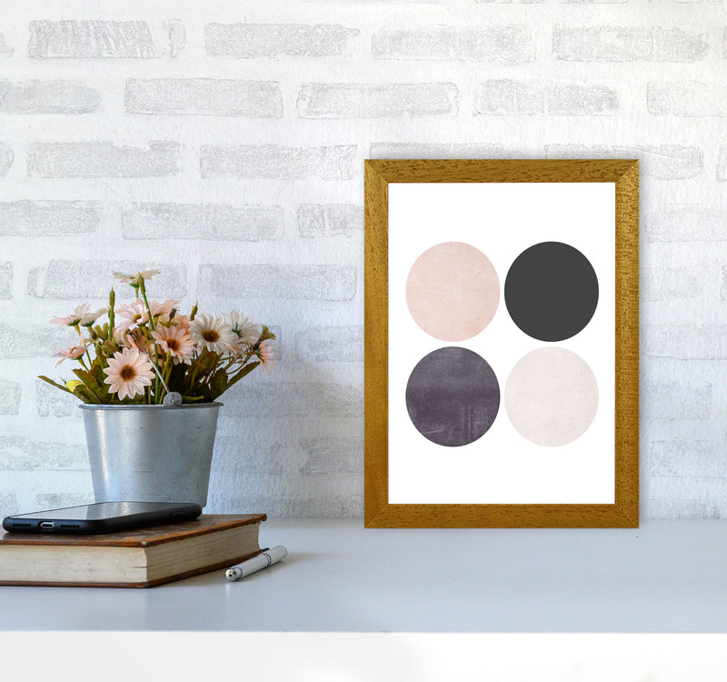 Circles pink cotton Art Print by Pixy Paper A4 Print Only