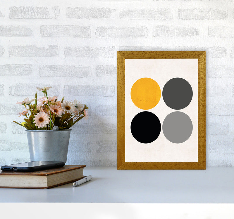 Circles Mustard Art Print by Pixy Paper A4 Print Only