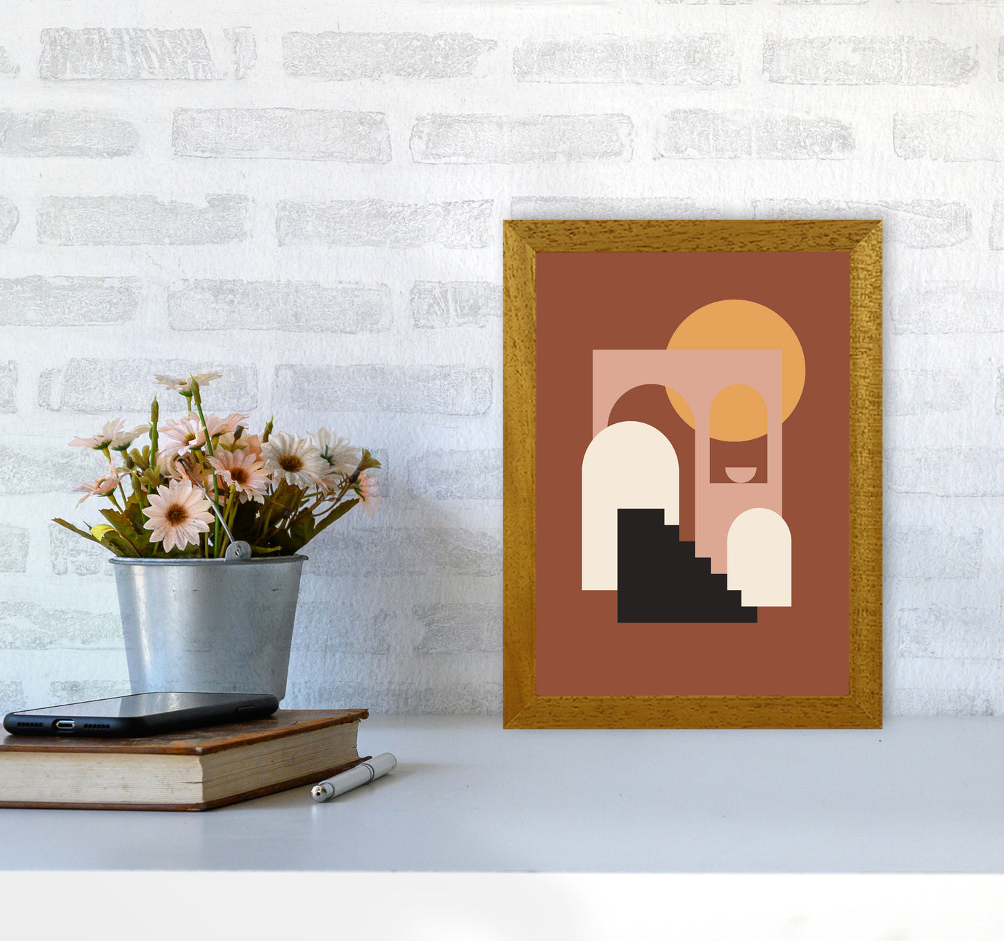 Autumn Sienna abstract Art Print by Pixy Paper A4 Print Only