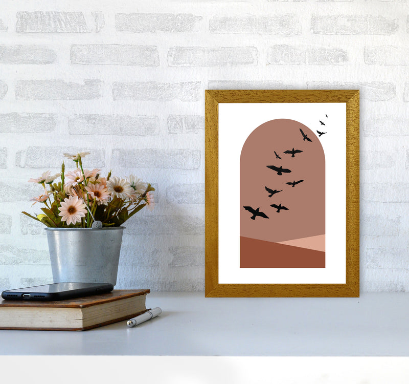 Autumn Saffron abstract Art Print by Pixy Paper A4 Print Only