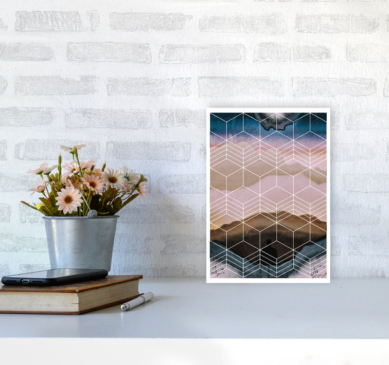 Geometric Abstract Modern Print A4 Black Frame
