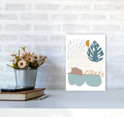 Reef Shapes Abstract 1 Modern Print A4 Black Frame