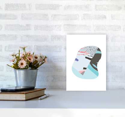 Teal Abstract Patterns Shape Modern Print A4 Black Frame