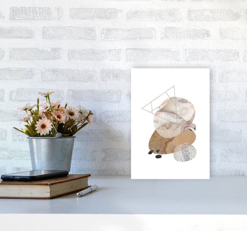 Abstract Geometric Pebble Modern Print A4 Black Frame