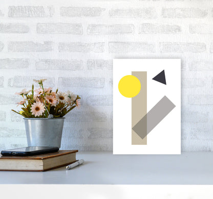 Random Yellow Geo Styles 3 Modern Print A4 Black Frame