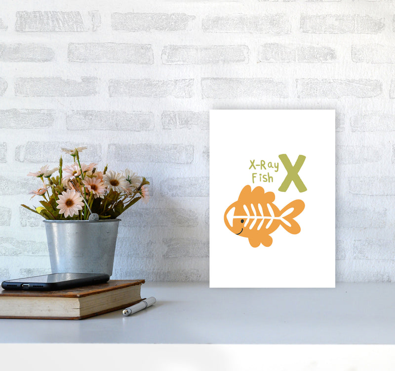 Alphabet Animals, X Is For X-Ray Fish, Nursey Wall Art Poster A4 Black Frame