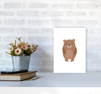 Children&#39;s Animals, Bear Modern Print A4 Black Frame